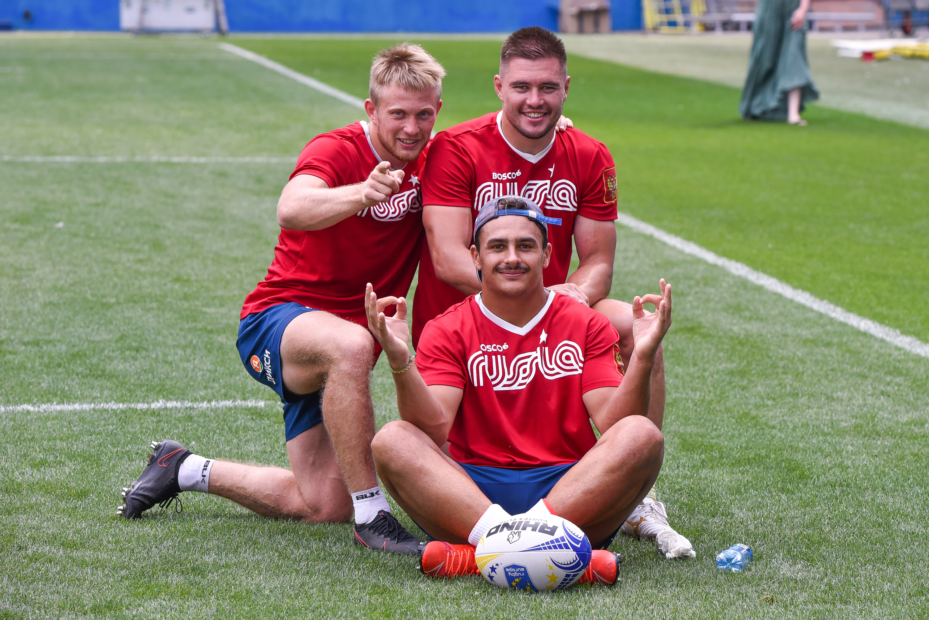 Russian players pre-match 